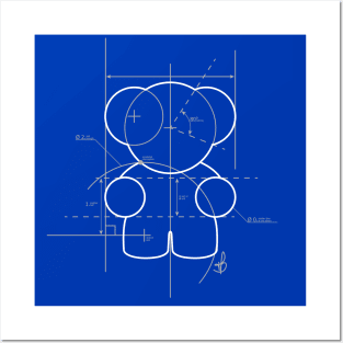 White Line Blueprint Posters and Art